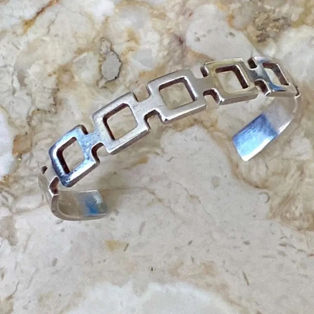 Vintage 925 Sterling Silver Cuff Bracelet Unisex